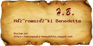 Háromszéki Benedetta névjegykártya